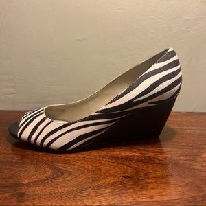 Zebra wedge heels
